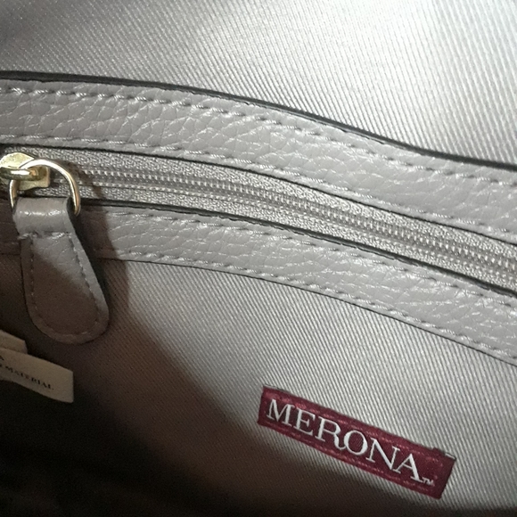 Merona purplish gray shoulder bag with flap - Picture 3 of 8